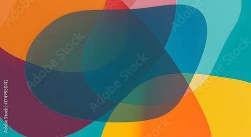 Abstract Geometric Background with Overlapping Shapes