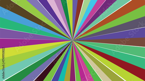 Colorful Starburst Background with Vibrant Rays emanating from a Central Point