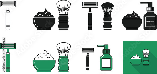 Shaving kit vector illustration for men grooming and personal care
