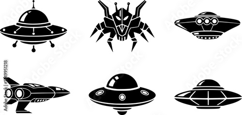 Spaceship silhouette, Ufo silhouette, Ufo, Alien ship, Alien spaceship silhouette, Spaceship , Alien ship, Flying saucer silhouette set