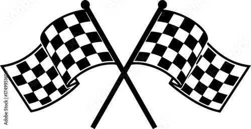 Checkered flag monogram, Crossed race flag, Checkered flag monogram silhouette, Crossed racing flags monogram, Racing flag monogram 