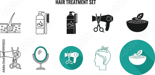 Hair care treatment set for healthy hair growth and styling tools