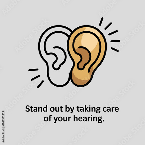 Minimal Ear Icon for Hearing Awareness