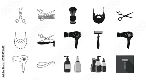 Barber shop tools and equipment vector illustration for design needs