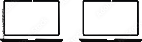 Modern dark metal thin frame laptop isolated, realistic notebook or ultrabook mockup for inserting any UI interface, business presentation or advertisment vector illustration