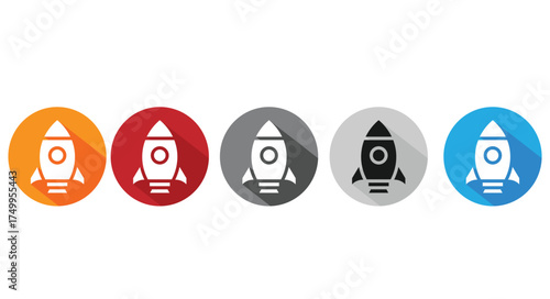 Rocket icons. Rocket launched icons. Startup icon set vector.