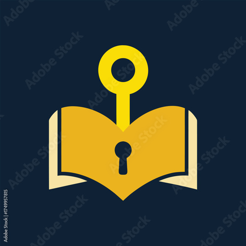golden key unlocking a glowing book