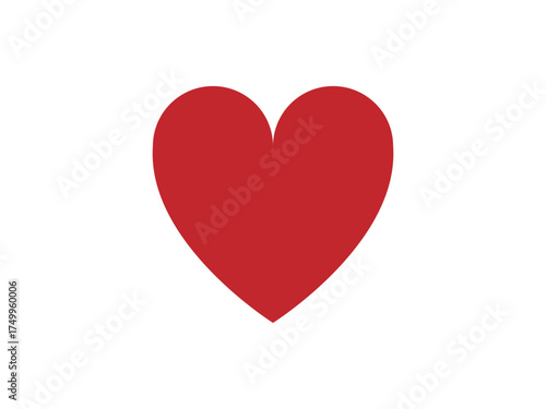 Red heart icon – red vector symbol for love, like, and social media design	