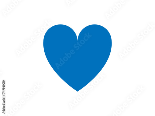 Blue heart icon – blue vector symbol for love, like, and social media design	