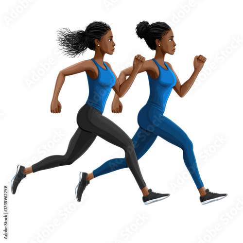 Woman Running in Activewear, Dynamic Motion, Fitness and Health Concept, Cardio Exercise, Sport Lifestyle Illustration