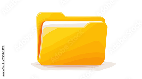 This vibrant yellow file folder graphic is perfect for illustrating digital organization, data storage, or document management concepts.