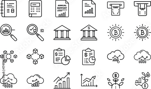 Digital Economy Network Icon – Modern Vector Design of Global Financial Connection, Minimal Flat Style for Fintech and Business Infographic
