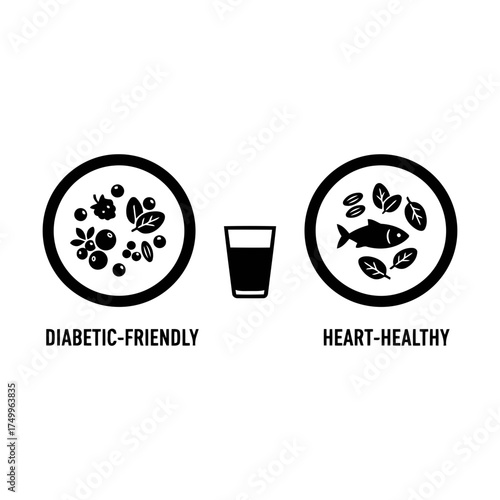 Specialized nutrition sports nutrition vector art of diabeticfriendly and hearthealthy food choices