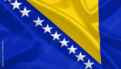 Celebrate unity and aspiration with Bosnia and Herzegovina’s flag—where bold geometry and radiant stars reflect diversity, peace, and European hope.