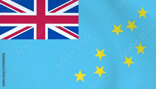 Free Download Tuvalu national flag with light blue field, Union Jack in upper hoist corner, and nine yellow stars representing islands. - GFXLoad