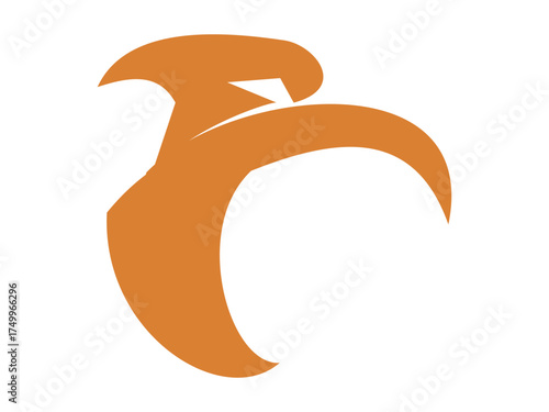 Eagle Head Silhouette Icon, Bold Animal Graphic for Modern Decoration