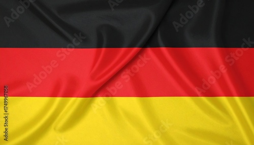 Germany national flag with horizontal black, red, and gold stripes.