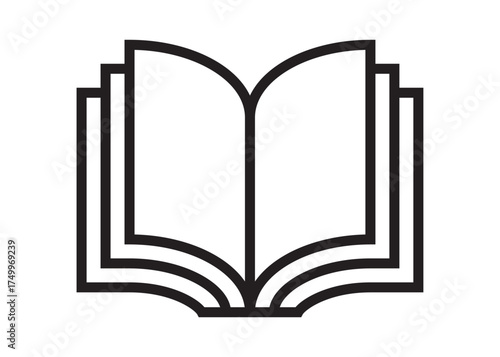 vector opened book icon isolated