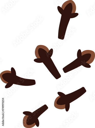Whole cloves spice macro photography organic ingredient vector