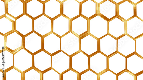A golden geometric honeycomb pattern against a dark background, creating a visually appealing and modern design. Perfect for backgrounds.
