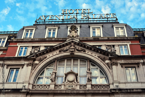 Facade of the Avenida Palace Hotel in Lisbon, Portugal