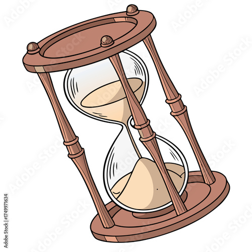 Wooden hourglass with sand