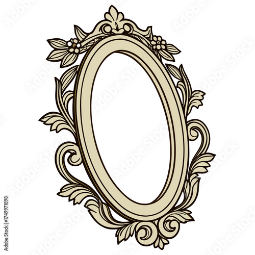 Ornate oval mirror frame