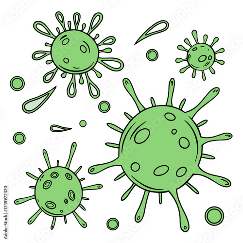 Green virus illustration