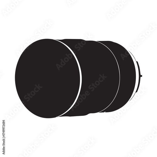 Black and White Silhouette of Three Cylinders