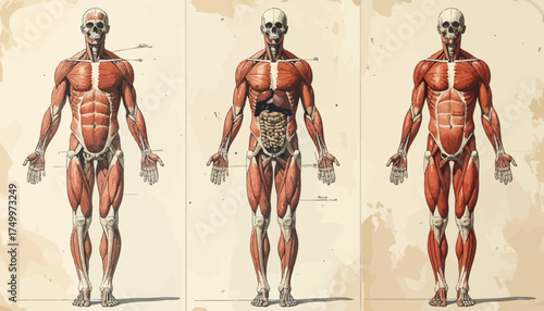 Human anatomy diagram showing muscle structure