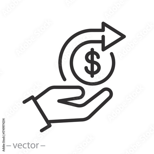 Sponsor Icon. Donation. Sponsorship. Editable Stroke Vector Illustration.