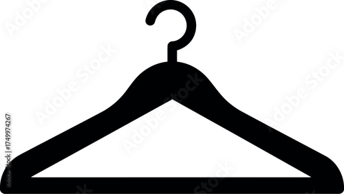 Modern clothes hanger silhouette icon minimalist fashion accessory vector