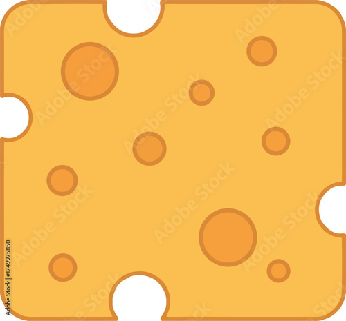 Swiss cheese slice icon simple flat design food element vector