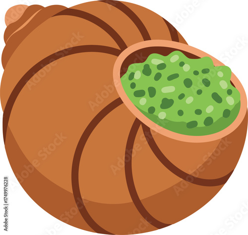 Escargot appetizer with garlic parsley butter vector