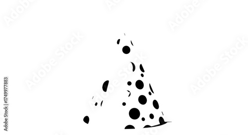 Sitting Dalmatian Dog Silhouette with Distinctive Black Spots on White Coat.