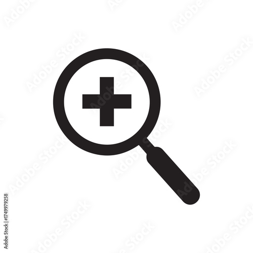 Magnifying Glass with Plus Symbol Icon