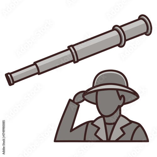 man with telescope