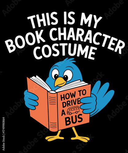 This Is My Book Character Costume Funny Pigeon Reading