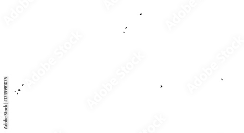 Sparse, Scattered, Small, Dark, Abstract Dots and Specks on White Background.
