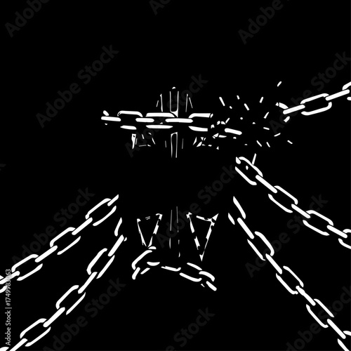 Symbolic Illustration of a Broken Chain, Representing Freedom and Liberation.