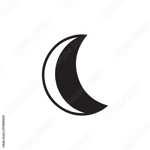 Stylized Crescent Moon Icon