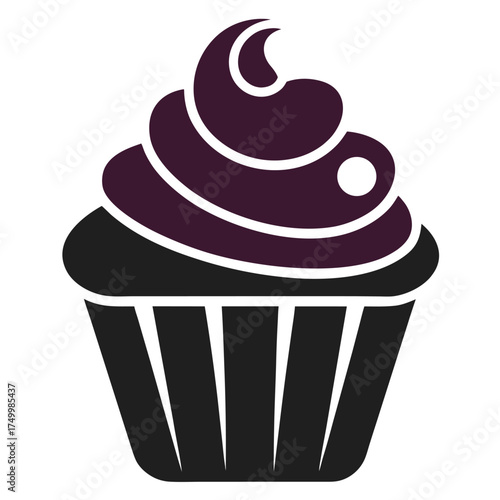 Cupcake silhouette vector icon