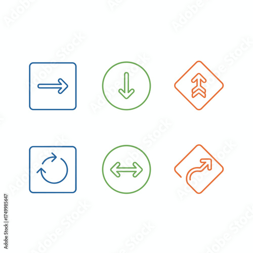 Free Download A set of material design arrow icons featuring thin, pixel-perfect lines, offering premium quality for website and app design - GFXLoad