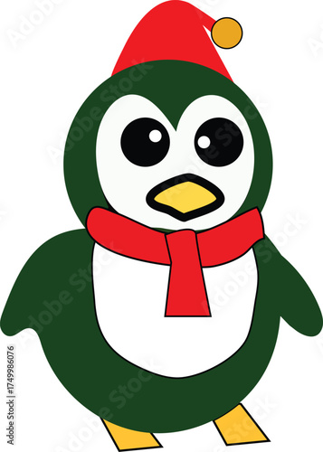 Festive Penguin with Winter Hat
