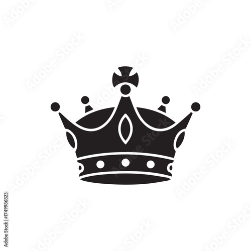 Black and White Crown Icon