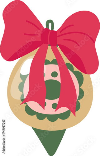 Festive Christmas Ornament with Bow
