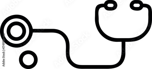 Vector art of stethoscope illustration, a medical device for listening to the heart