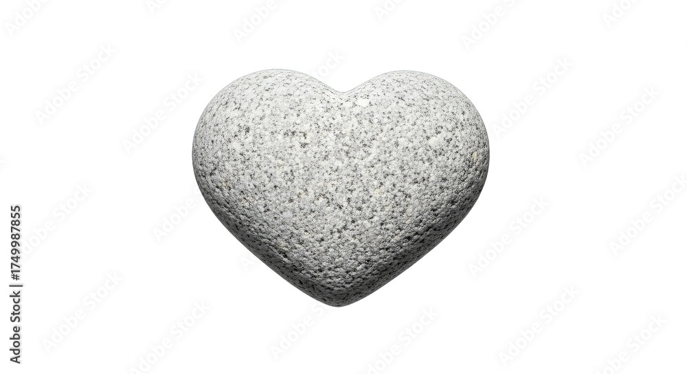 Obraz premium A stylized stone heart is featured, rendered with a gritty texture against a stark black background.