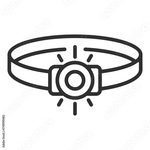 Headlamp Icon Single Vector Collection 
