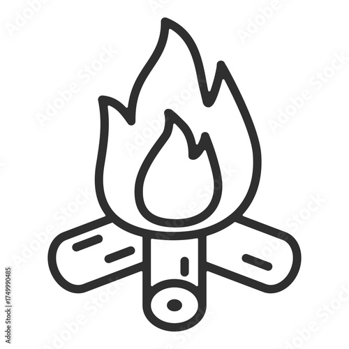 Bonfire Icon Single Vector Collection 
